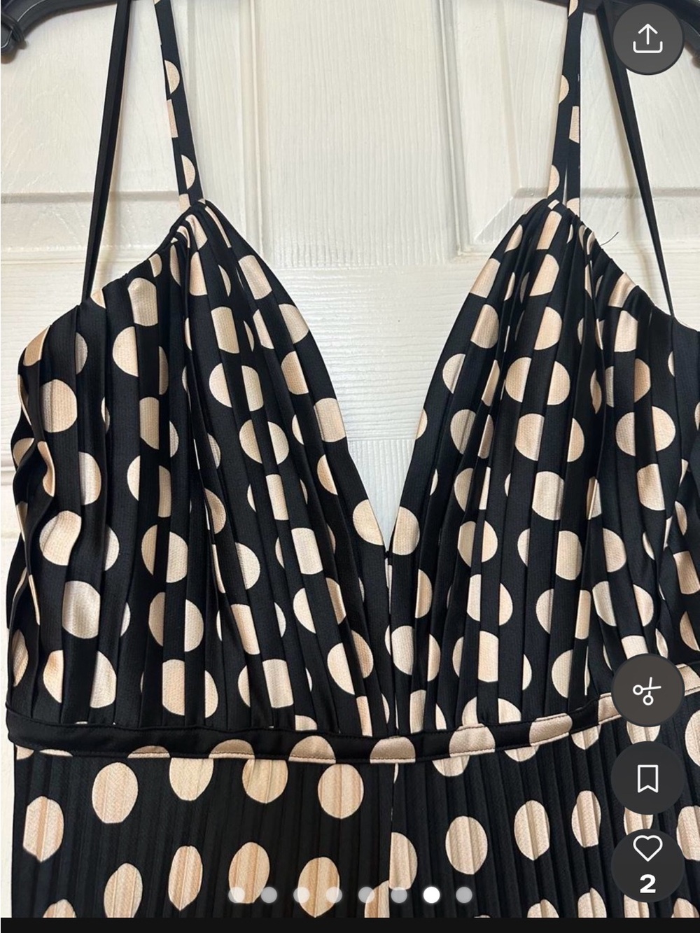 Mac Duggal Black and White Polka Dot Wide-Leg Jumpsuit - Picture 7 of 8